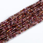 Genuine Multicolor Tourmaline Faceted Round Beads, 4mm Tiny Gemstone Beads, Approx. 15.5 Inch Strand PRP507
